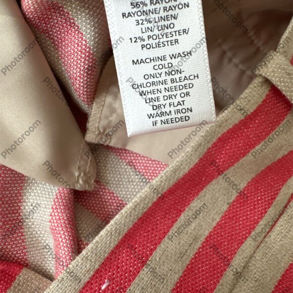 🥰3/$25 EUC LOFT Pink and Ivory Striped Women Rayon/Linen Shorts - Picture 6 of 7